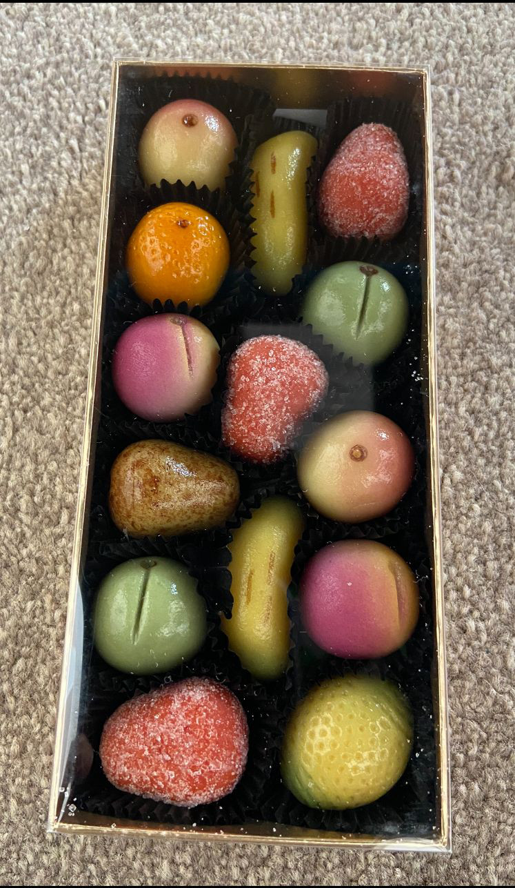 14 Small Handmade Deluxe Marzipan Fruits