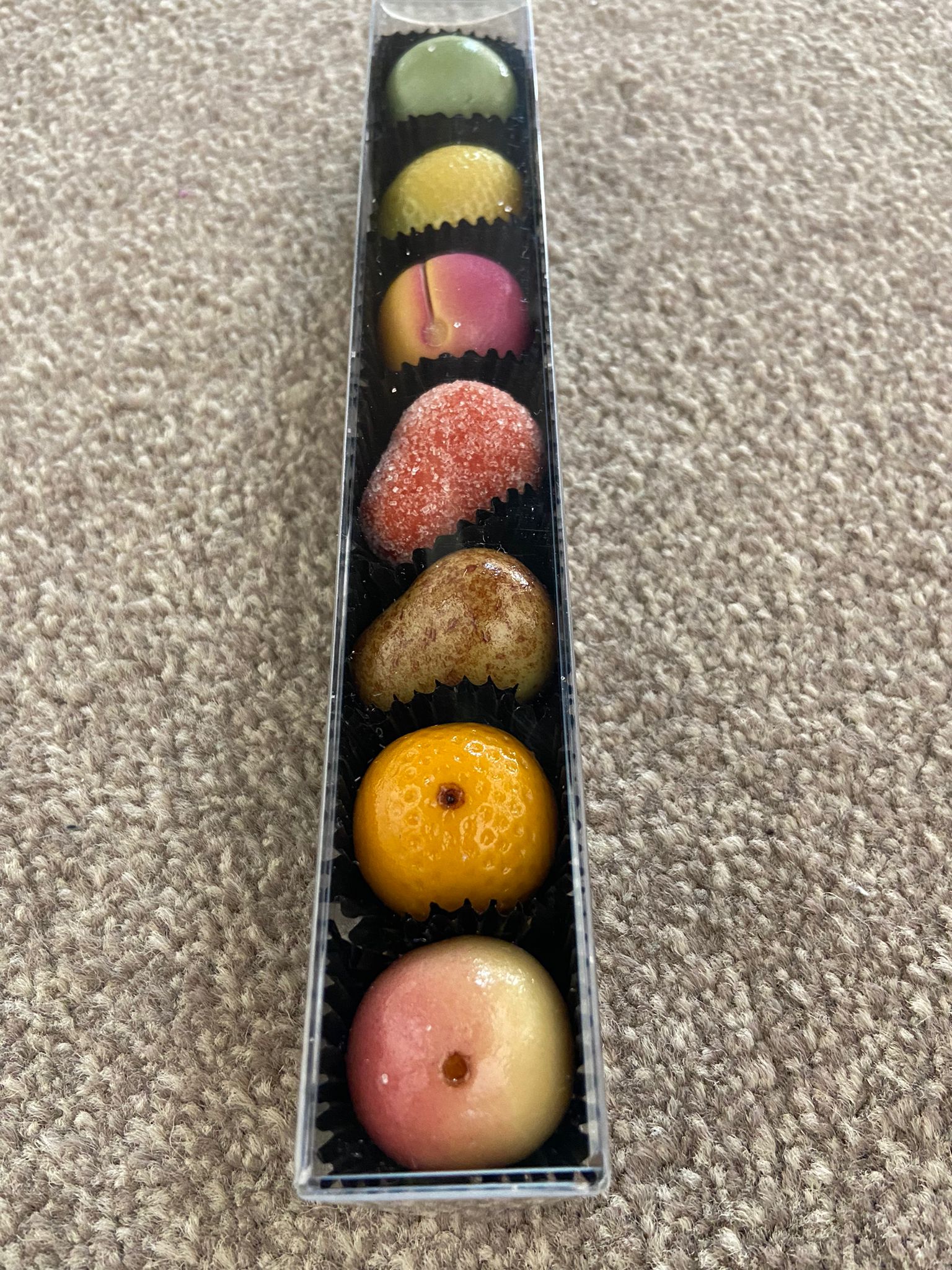 7 Small Handmade Deluxe Marzipan Fruits